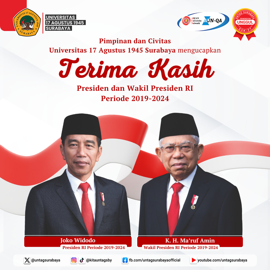 Terima kasih atas kepemimpinan Presiden dan Wakil Presiden RI 2019-2024