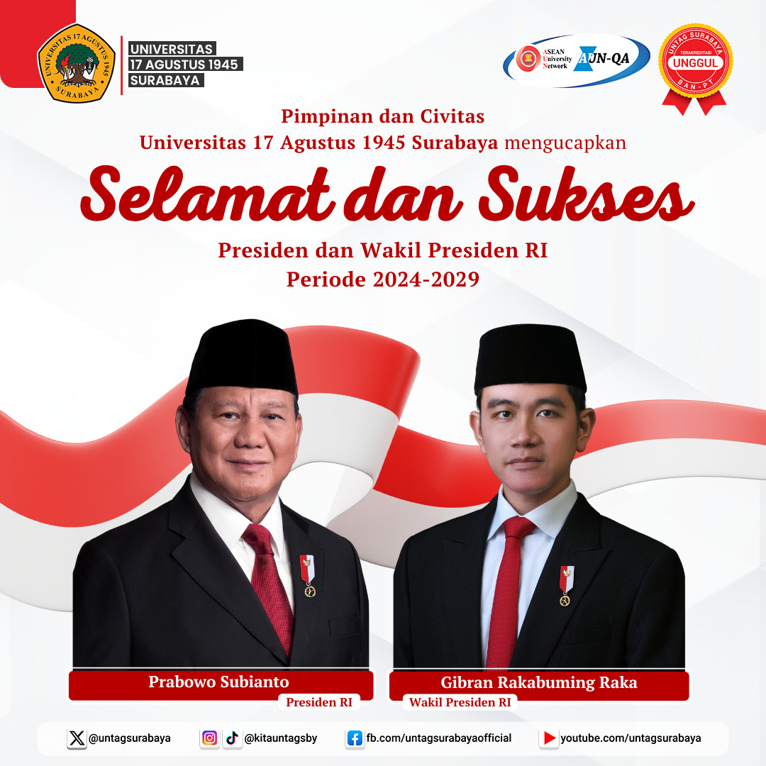 SELAMAT ATAS PELANTIKAN PRESIDEN DAN WAKIL PRESIDEN REPUBLIK INDONESIA 2024-2029